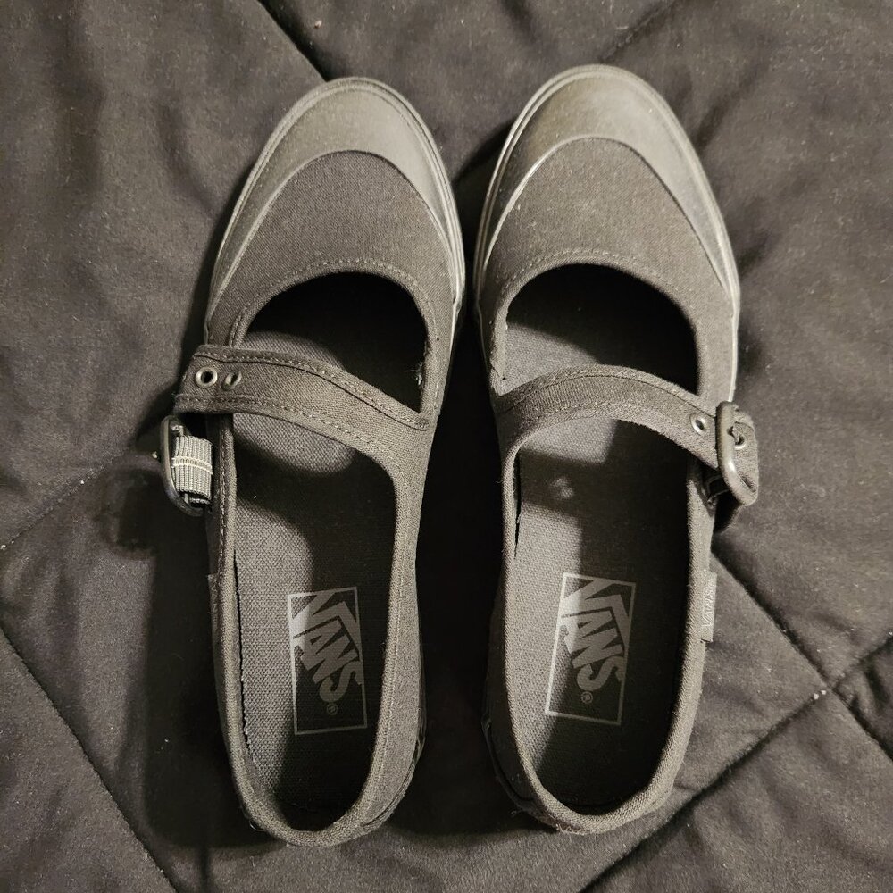 Vans Mary Janes Canvas Black/Black Women Size 8